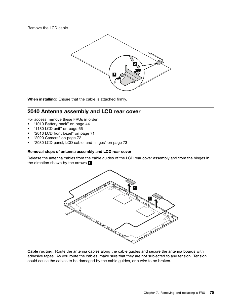 2040 antenna assembly and lcd rear cover | Lenovo B490 Notebook User Manual | Page 81 / 104