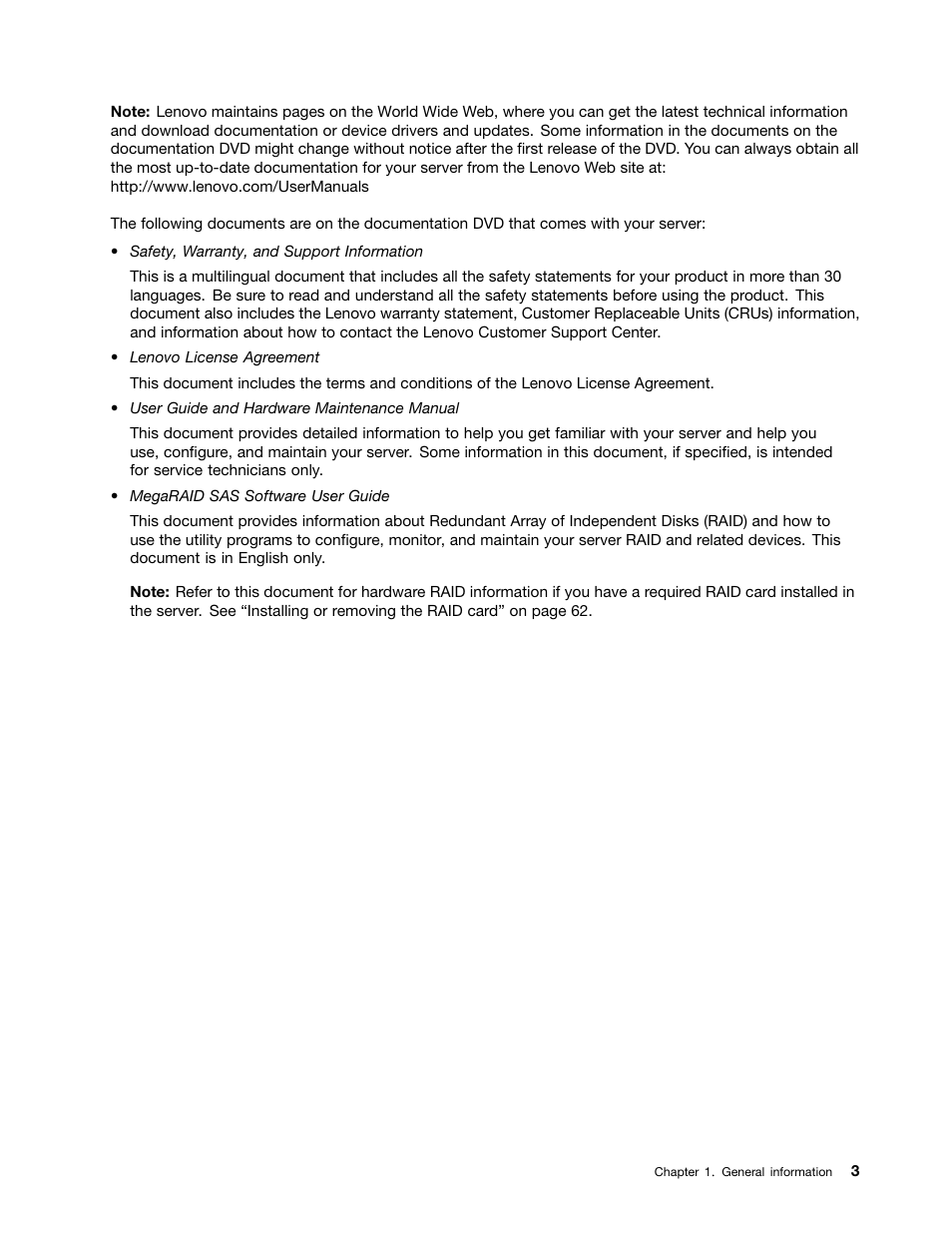 Lenovo ThinkServer RS140 User Manual | Page 15 / 146