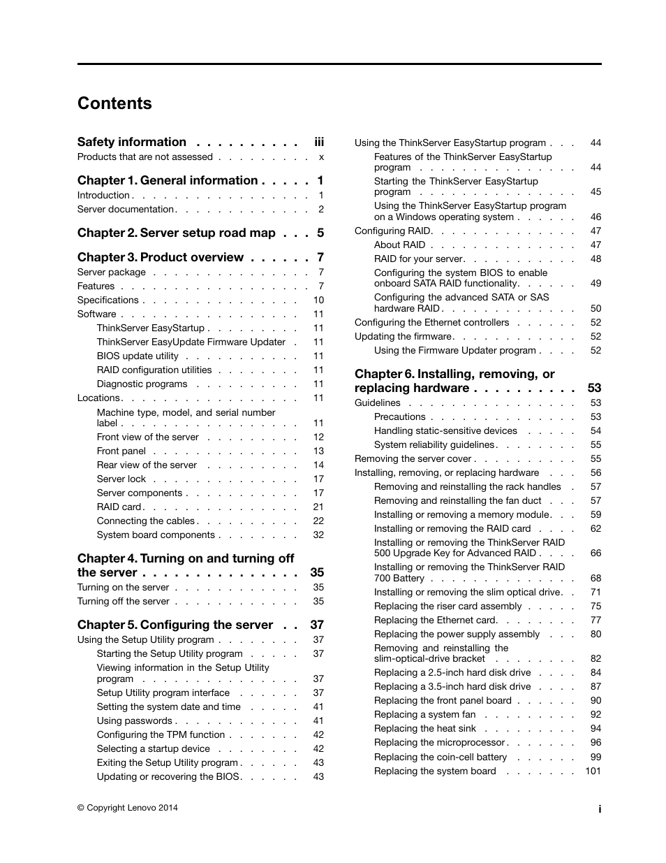 Lenovo ThinkServer RS140 User Manual | Page 3 / 146