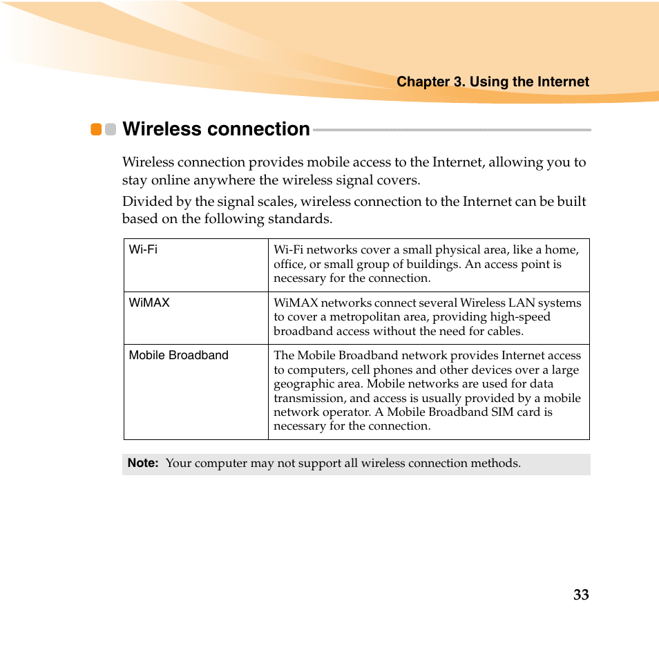 Wireless connection | Lenovo IdeaPad U460 User Manual | Page 47 / 143