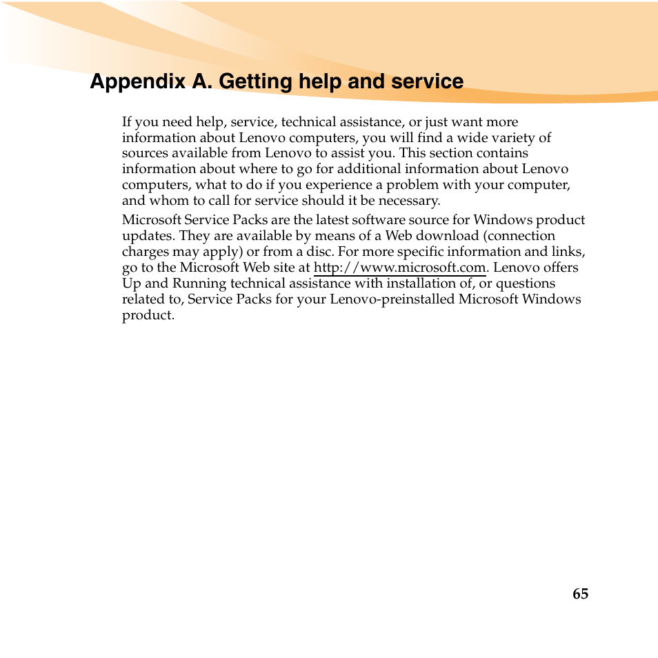 Appendix a. getting help and service | Lenovo IdeaPad U460 User Manual | Page 79 / 143