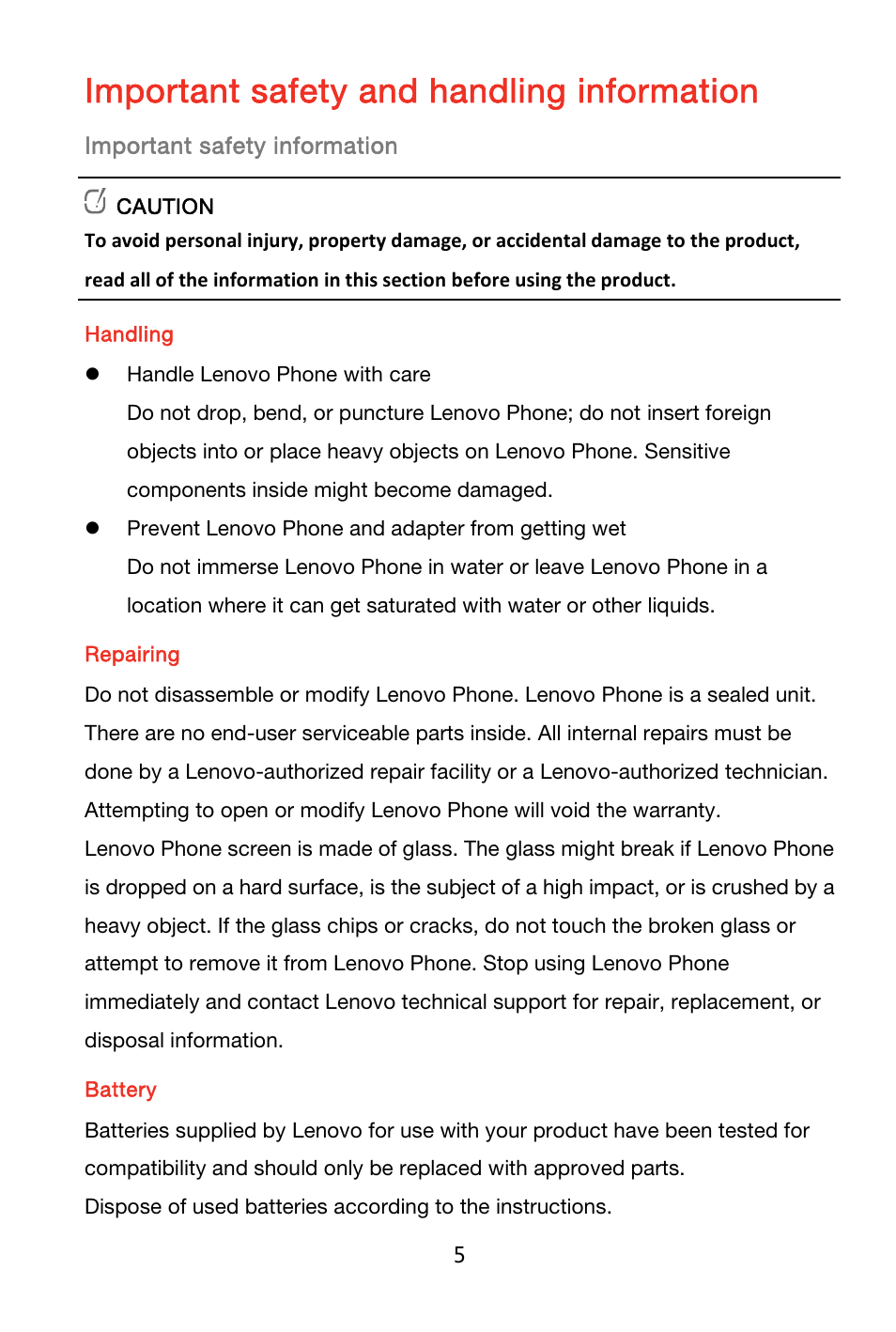 K920 ipig_en_20140714, Important safety and handling information | Lenovo K920 Smartphone User Manual | Page 8 / 24