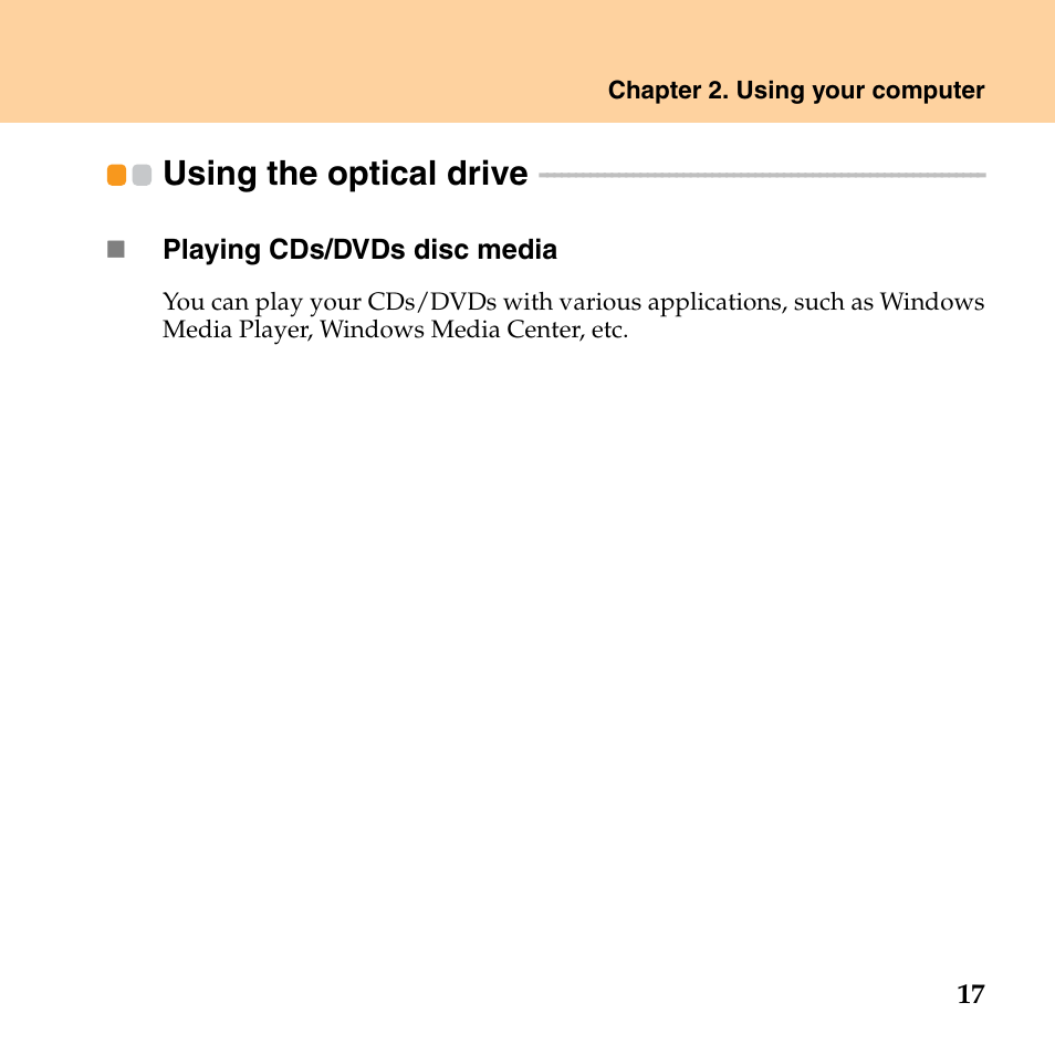 Using the optical drive | Lenovo G530 User Manual | Page 25 / 162