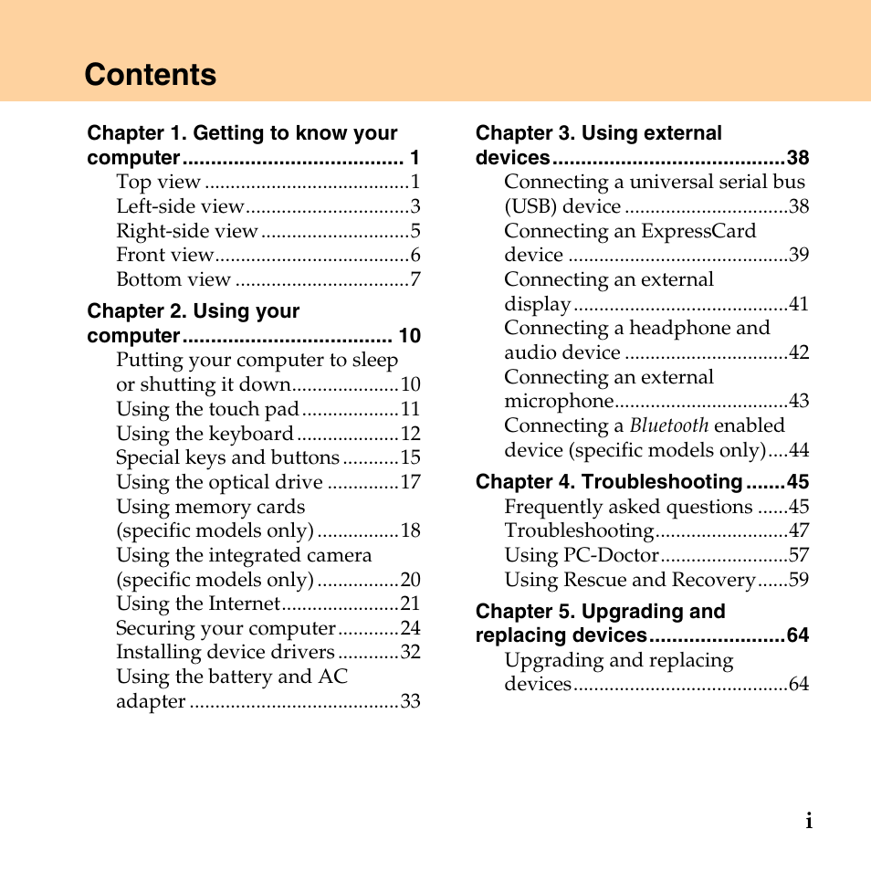 Lenovo G530 User Manual | Page 7 / 162