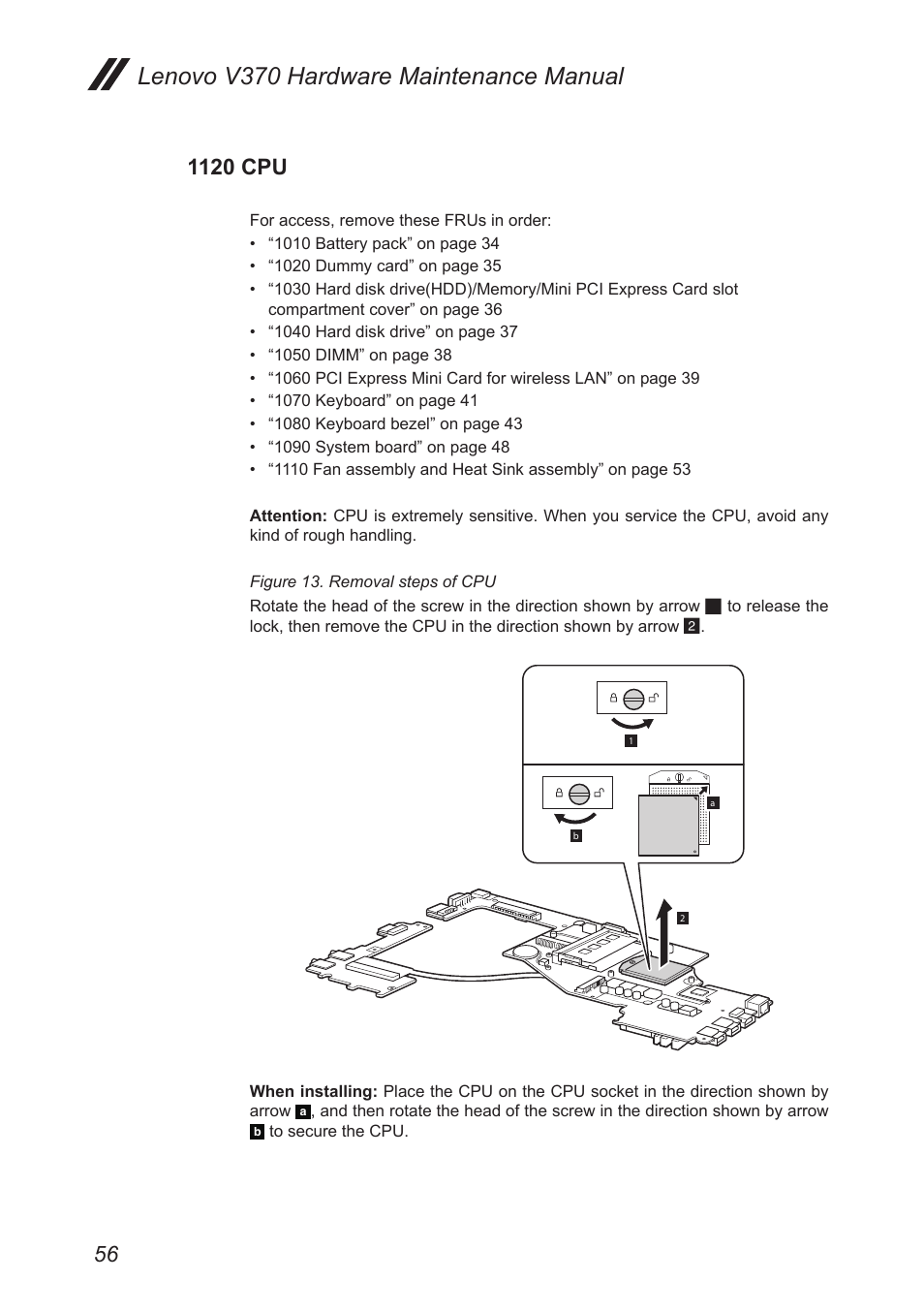 1120 cpu, Lenovo v370 hardware maintenance manual | Lenovo V370 Notebook User Manual | Page 60 / 87