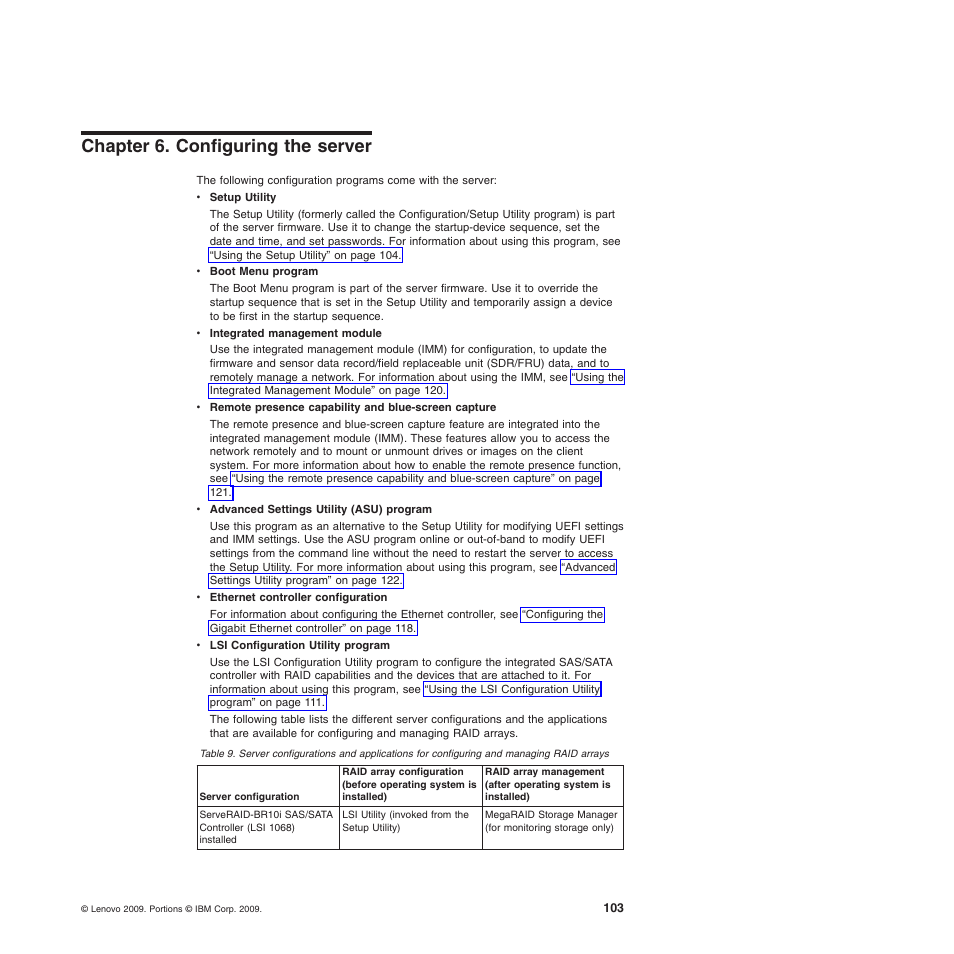 Chapter 6. configuring the server | Lenovo ThinkServer TD200x User Manual | Page 119 / 214