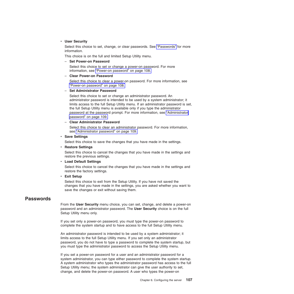 Passwords | Lenovo ThinkServer TD200x User Manual | Page 123 / 214