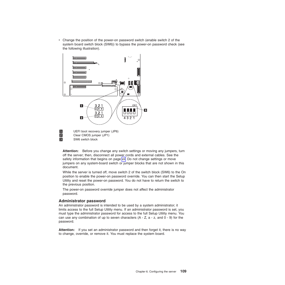Administrator password | Lenovo ThinkServer TD200x User Manual | Page 125 / 214
