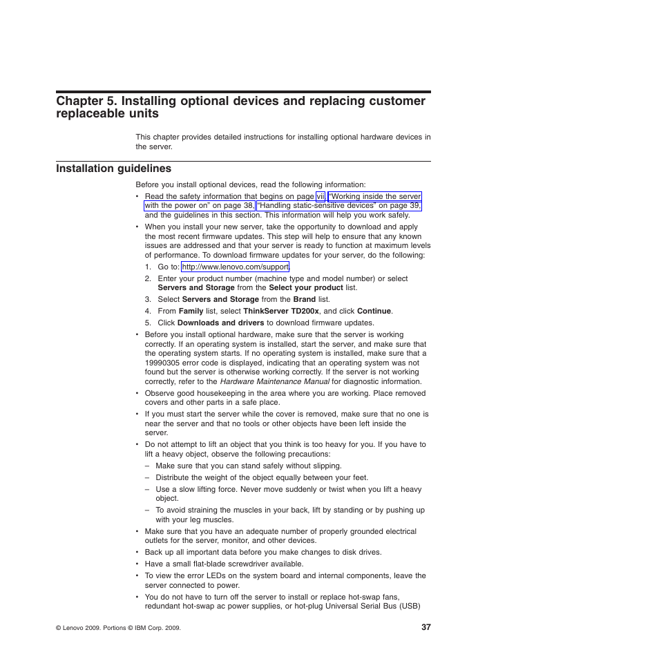 Installation guidelines, Units | Lenovo ThinkServer TD200x User Manual | Page 53 / 214