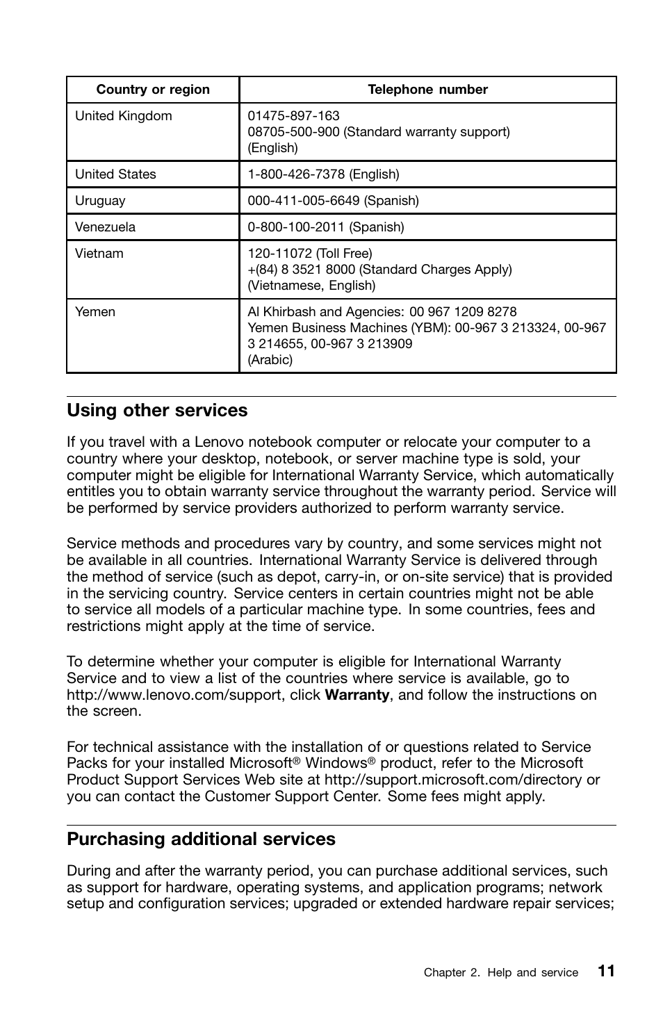 Using other services, Purchasing additional services | Lenovo ThinkServer RD530 User Manual | Page 19 / 36