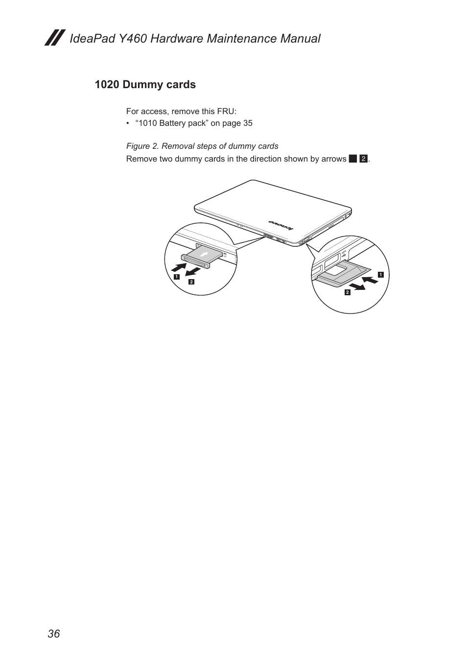 1020 dummy cards, Ideapad y460 hardware maintenance manual | Lenovo IdeaPad Y460 User Manual | Page 40 / 97