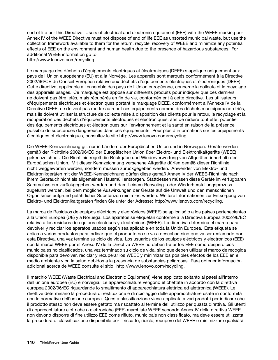 Lenovo ThinkServer RD230 User Manual | Page 122 / 134