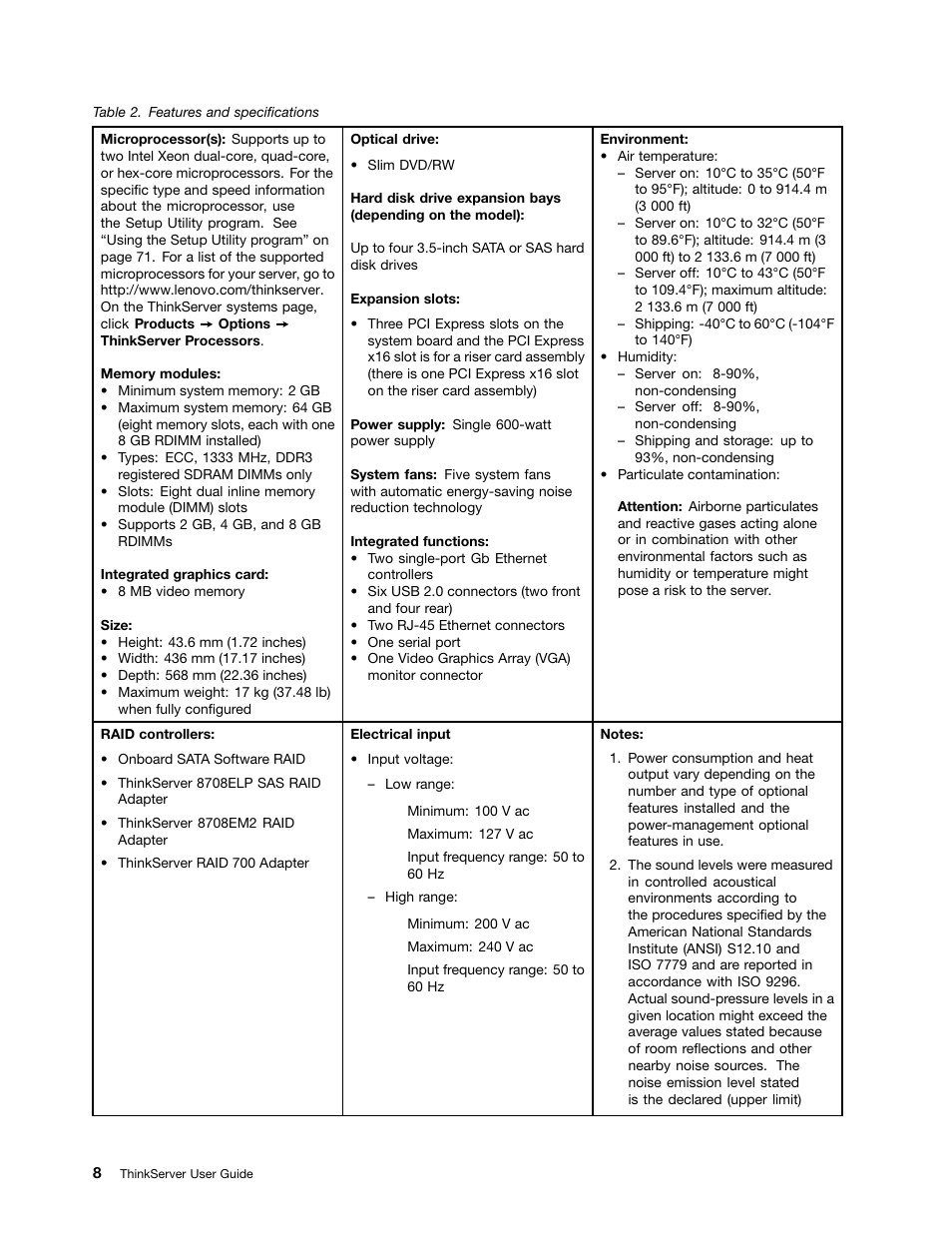 Lenovo ThinkServer RD230 User Manual | Page 20 / 134