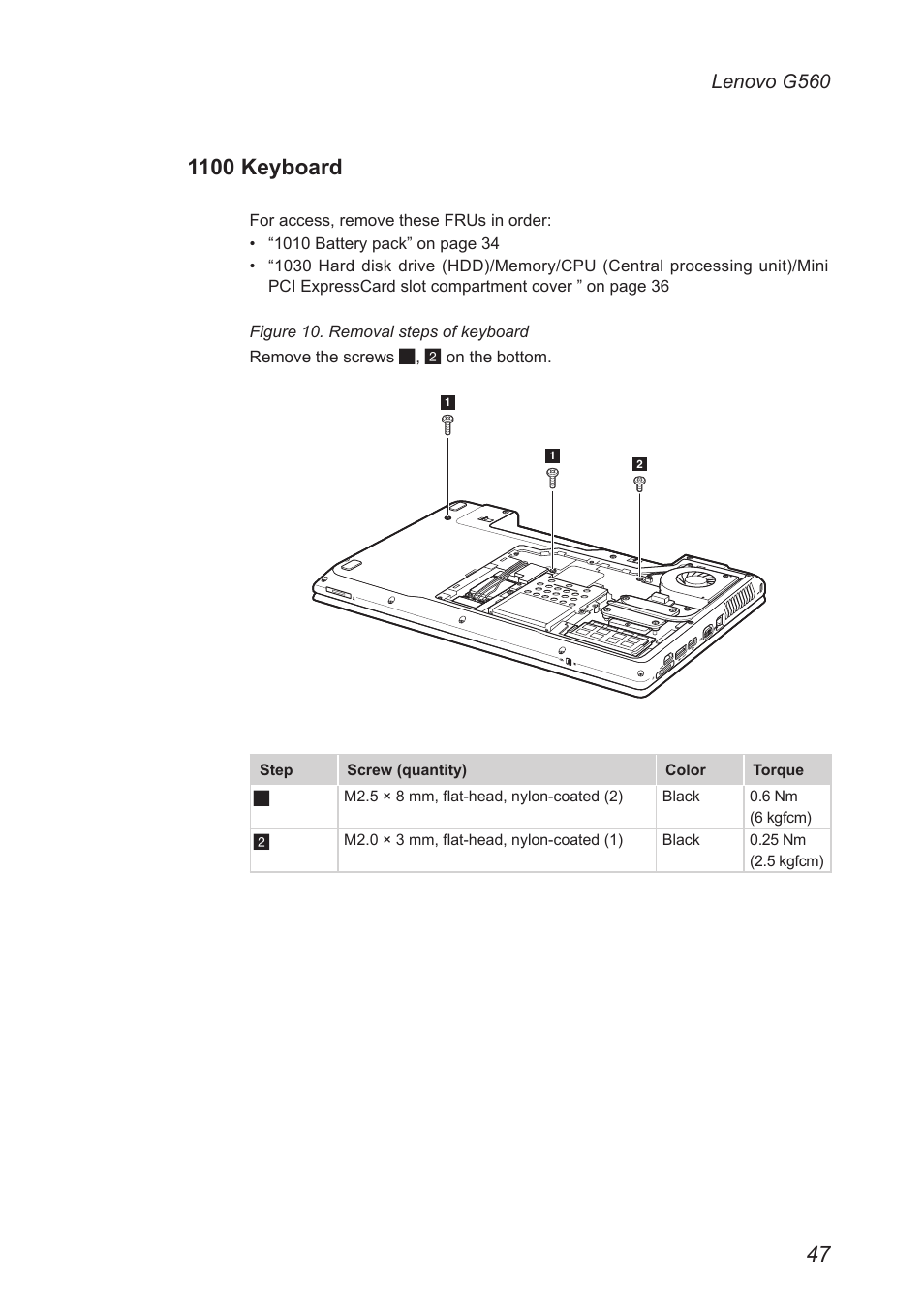 1100 keyboard, Lenovo g560 | Lenovo G560 Notebook User Manual | Page 51 / 90