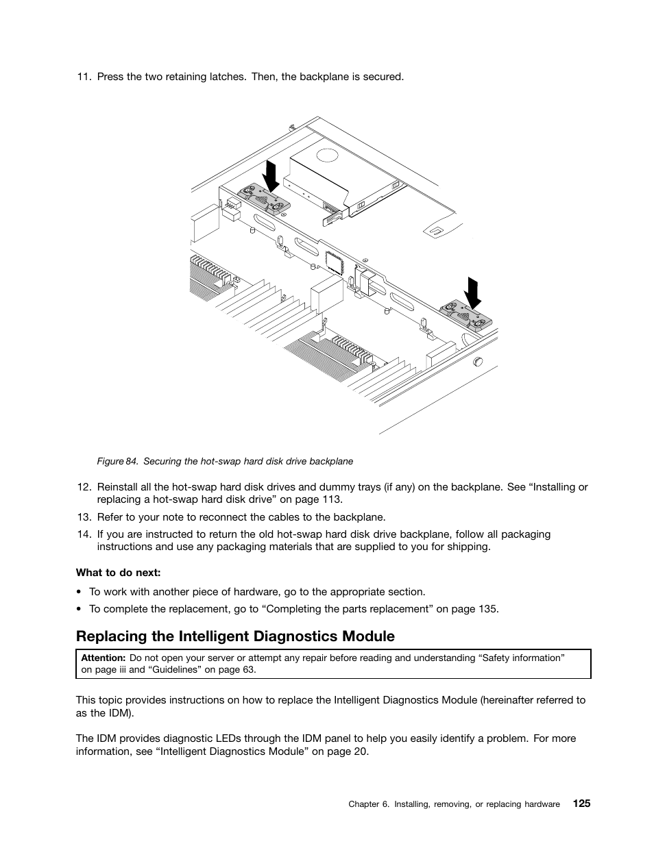 Replacing the intelligent diagnostics module | Lenovo ThinkServer RD530 User Manual | Page 137 / 174