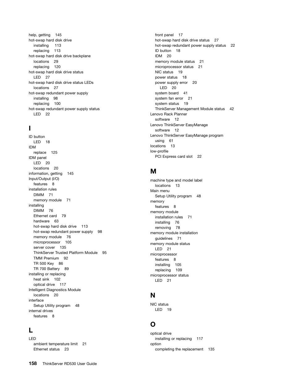 Lenovo ThinkServer RD530 User Manual | Page 170 / 174