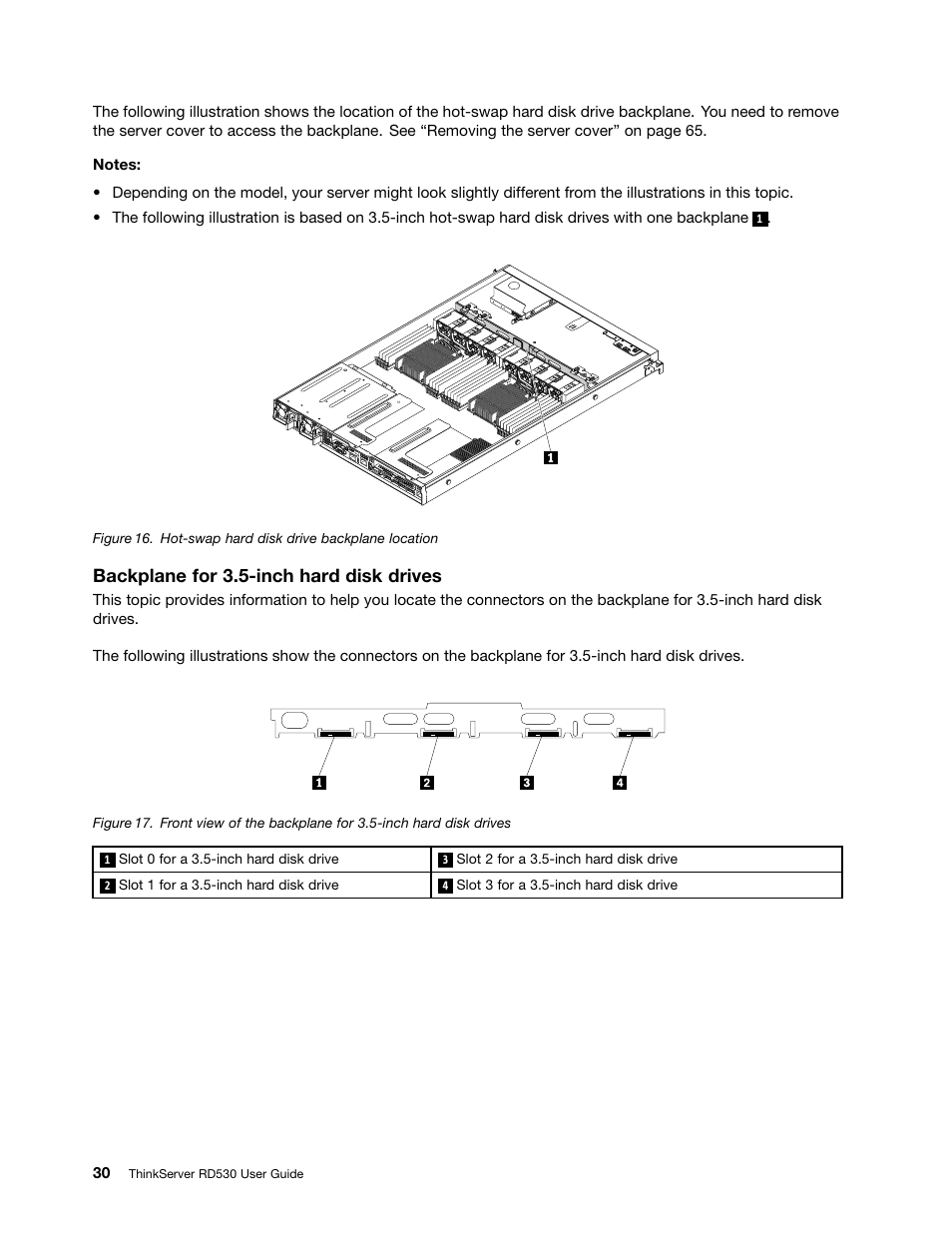 Backplane for 3.5-inch hard disk drives | Lenovo ThinkServer RD530 User Manual | Page 42 / 174