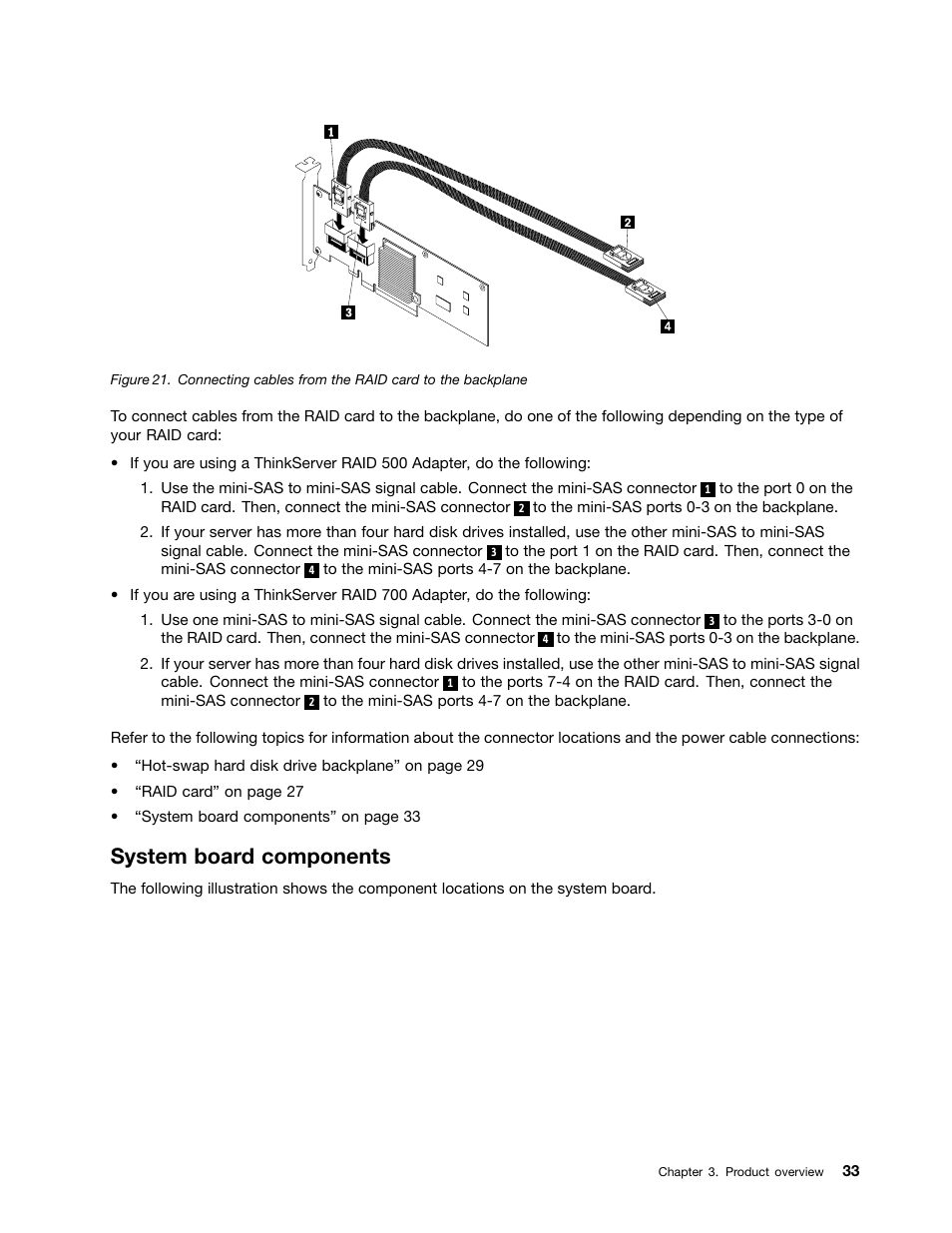 System board components | Lenovo ThinkServer RD530 User Manual | Page 45 / 174