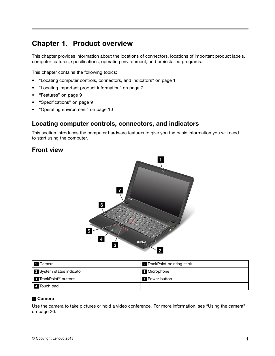 Chapter 1. product overview, Front view | Lenovo ThinkPad X131e Chromebook User Manual | Page 15 / 80
