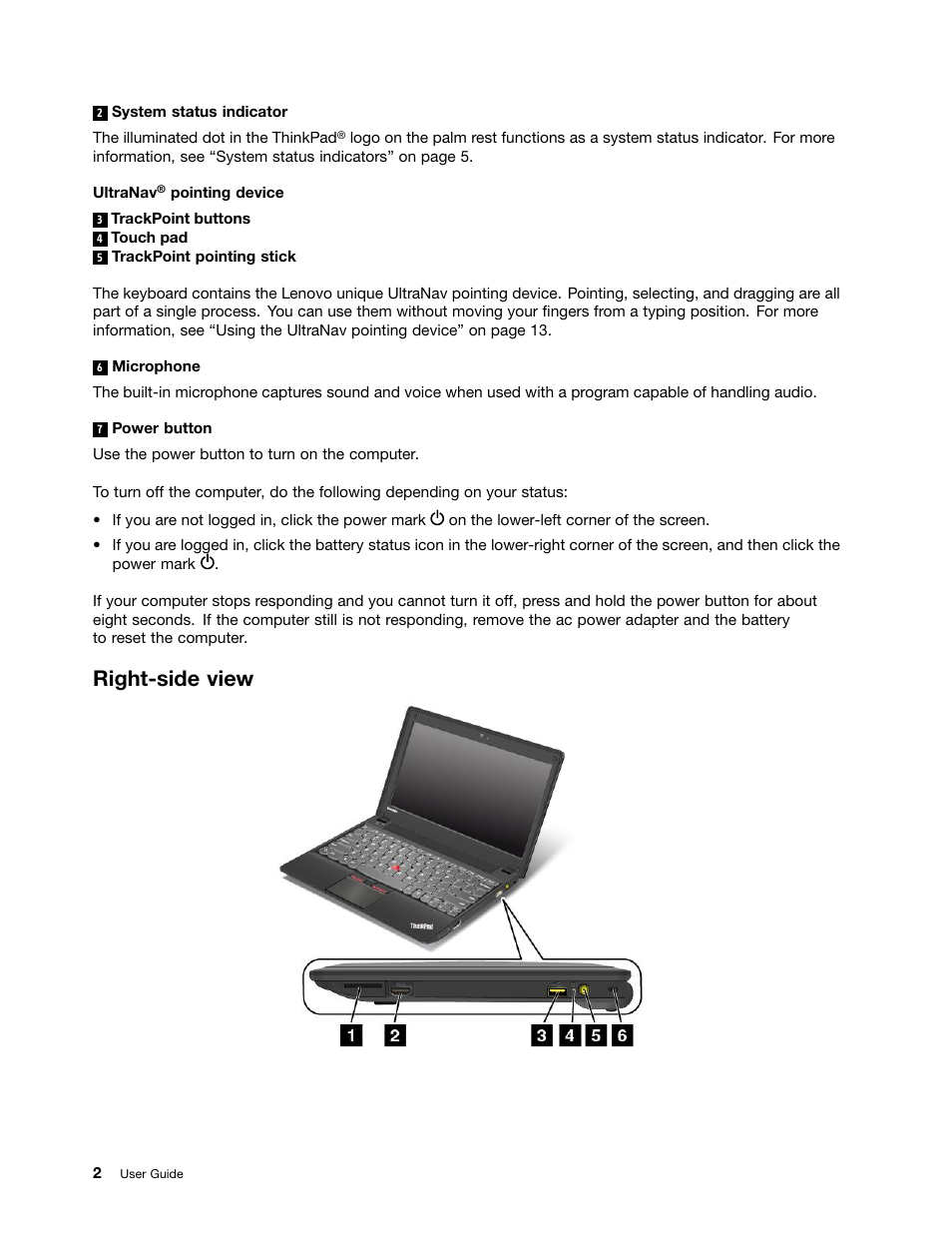 Right-side view | Lenovo ThinkPad X131e Chromebook User Manual | Page 16 / 80