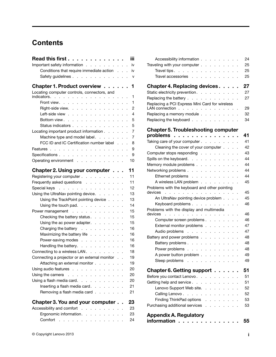 Lenovo ThinkPad X131e Chromebook User Manual | Page 3 / 80