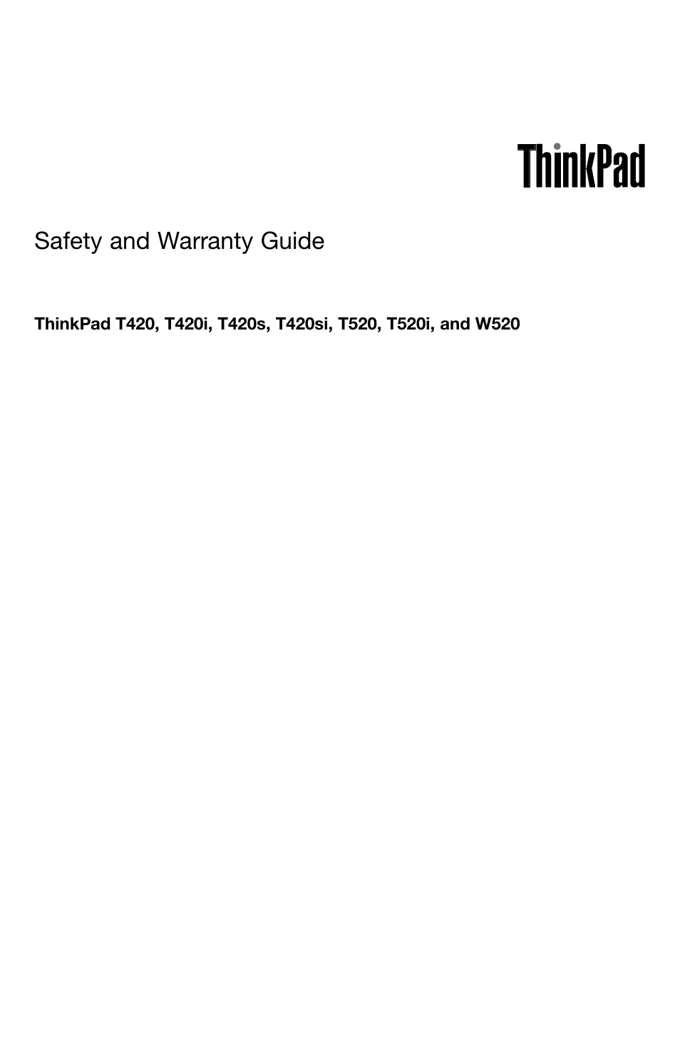 Lenovo ThinkPad T420i User Manual | 50 pages