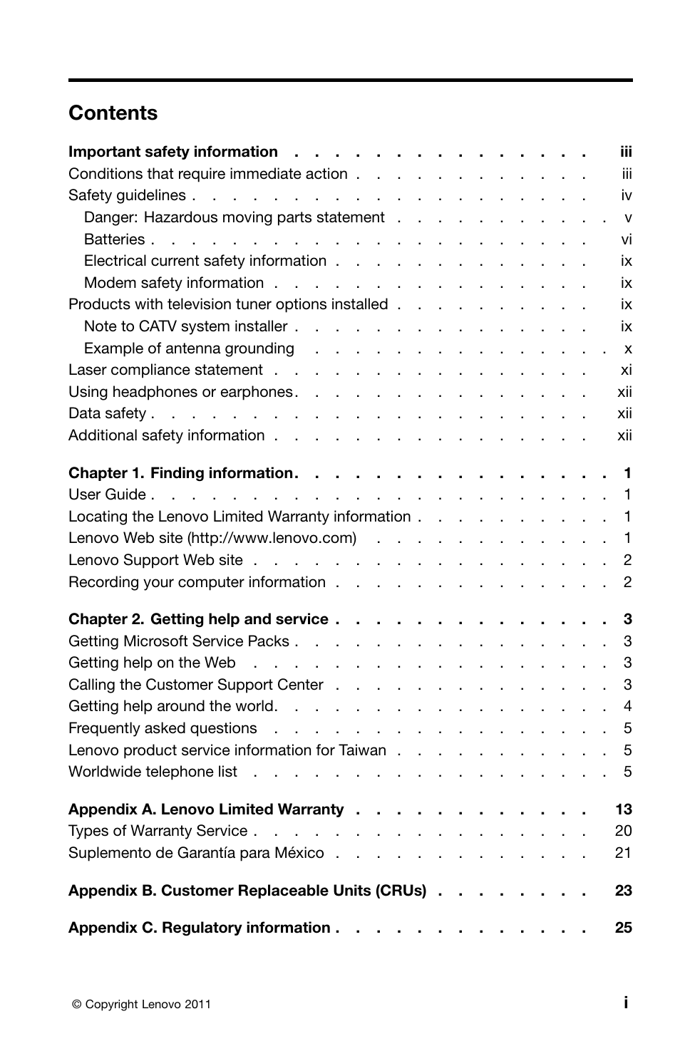 Lenovo ThinkPad T420i User Manual | Page 3 / 50