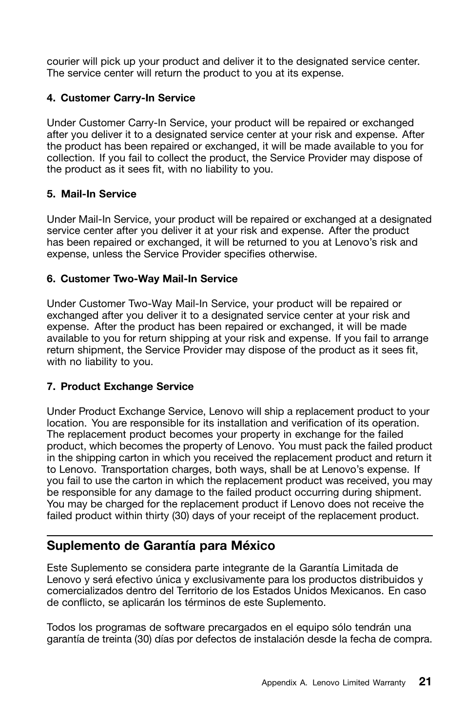 Suplemento de garantía para méxico | Lenovo ThinkPad T420i User Manual | Page 35 / 50