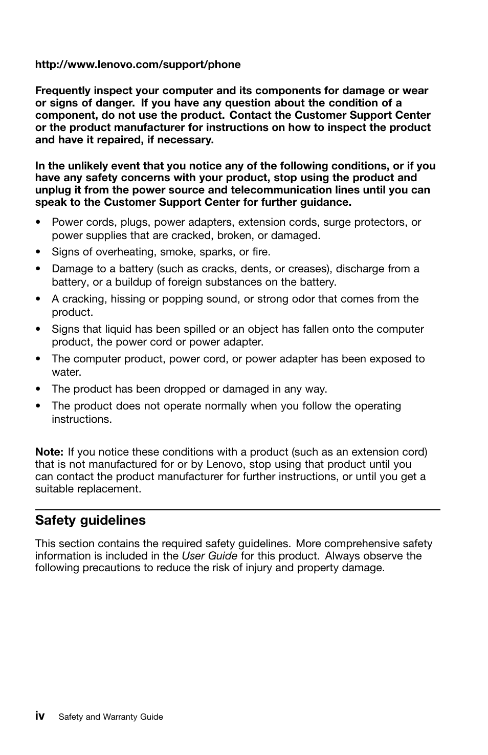 Safety guidelines | Lenovo ThinkPad T420i User Manual | Page 6 / 50