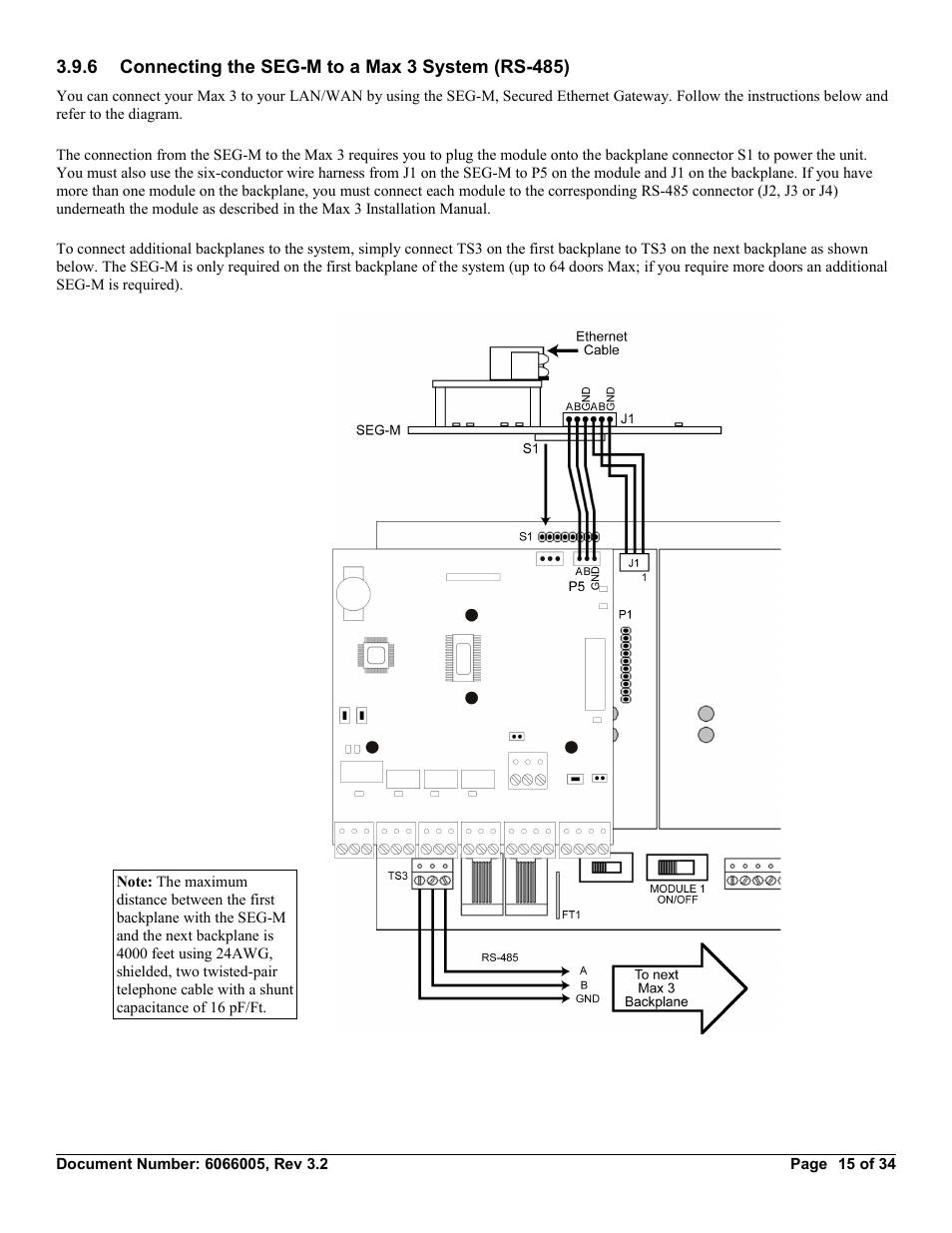 6 connecting the seg-m to a max 3 system (rs-485) | American International Electric SEG-M User Manual | Page 15 / 34