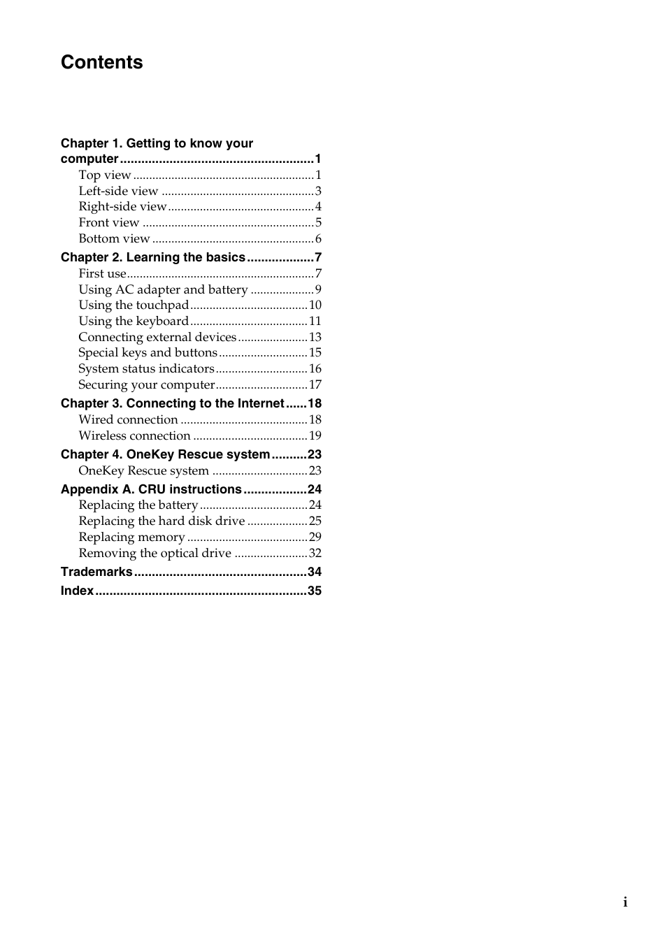 Lenovo B575 Notebook User Manual | Page 3 / 41