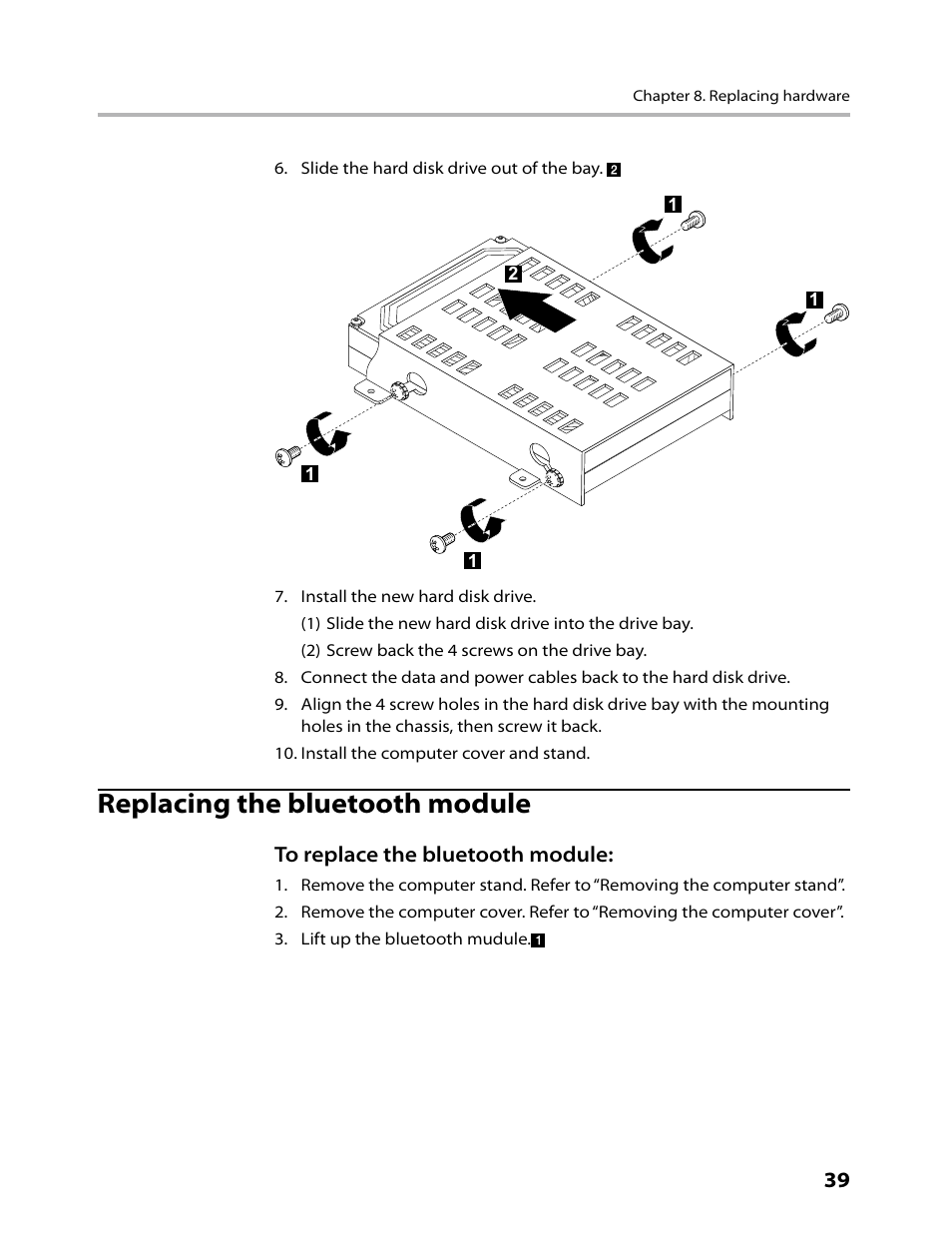 Replacing the bluetooth module | Lenovo IdeaCentre B300 User Manual | Page 41 / 64