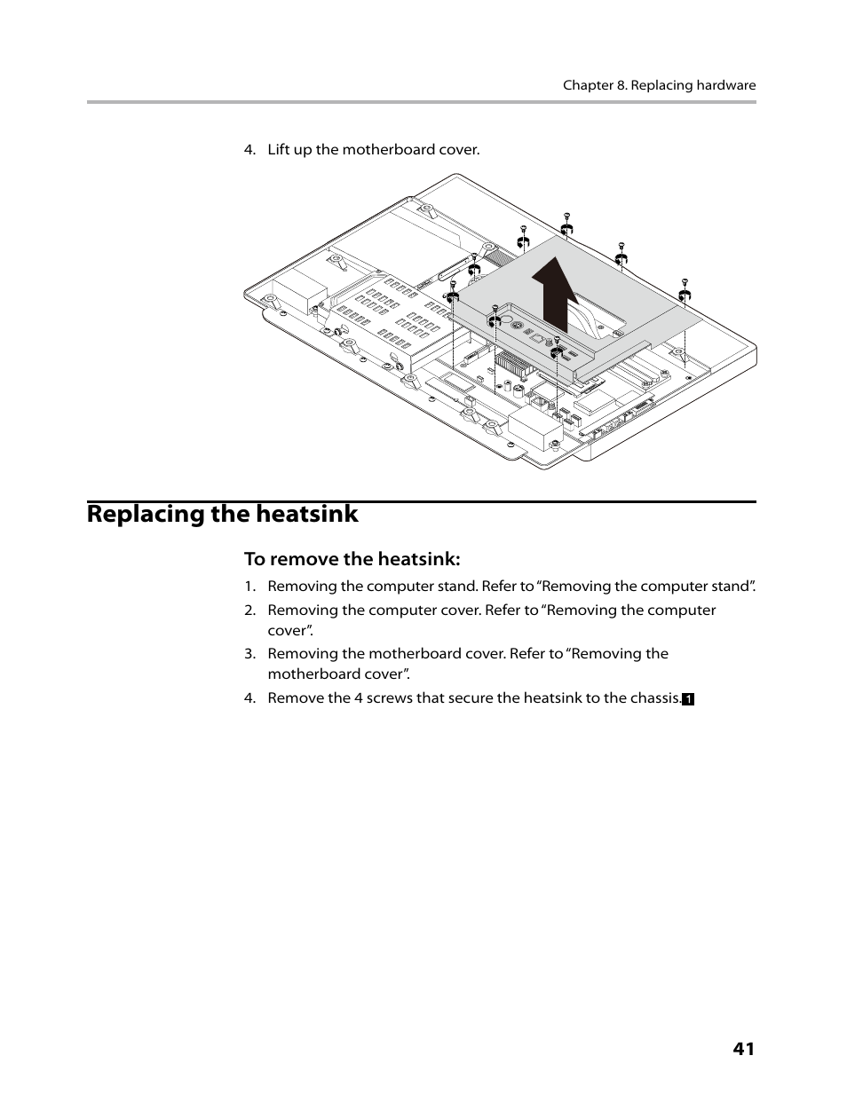 Replacing the heatsink | Lenovo IdeaCentre B300 User Manual | Page 43 / 64