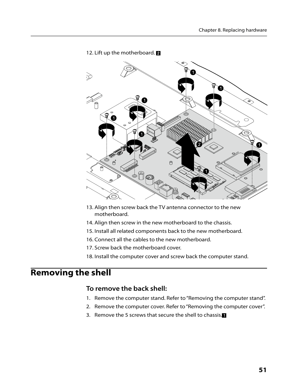 Removing the shell | Lenovo IdeaCentre B300 User Manual | Page 53 / 64