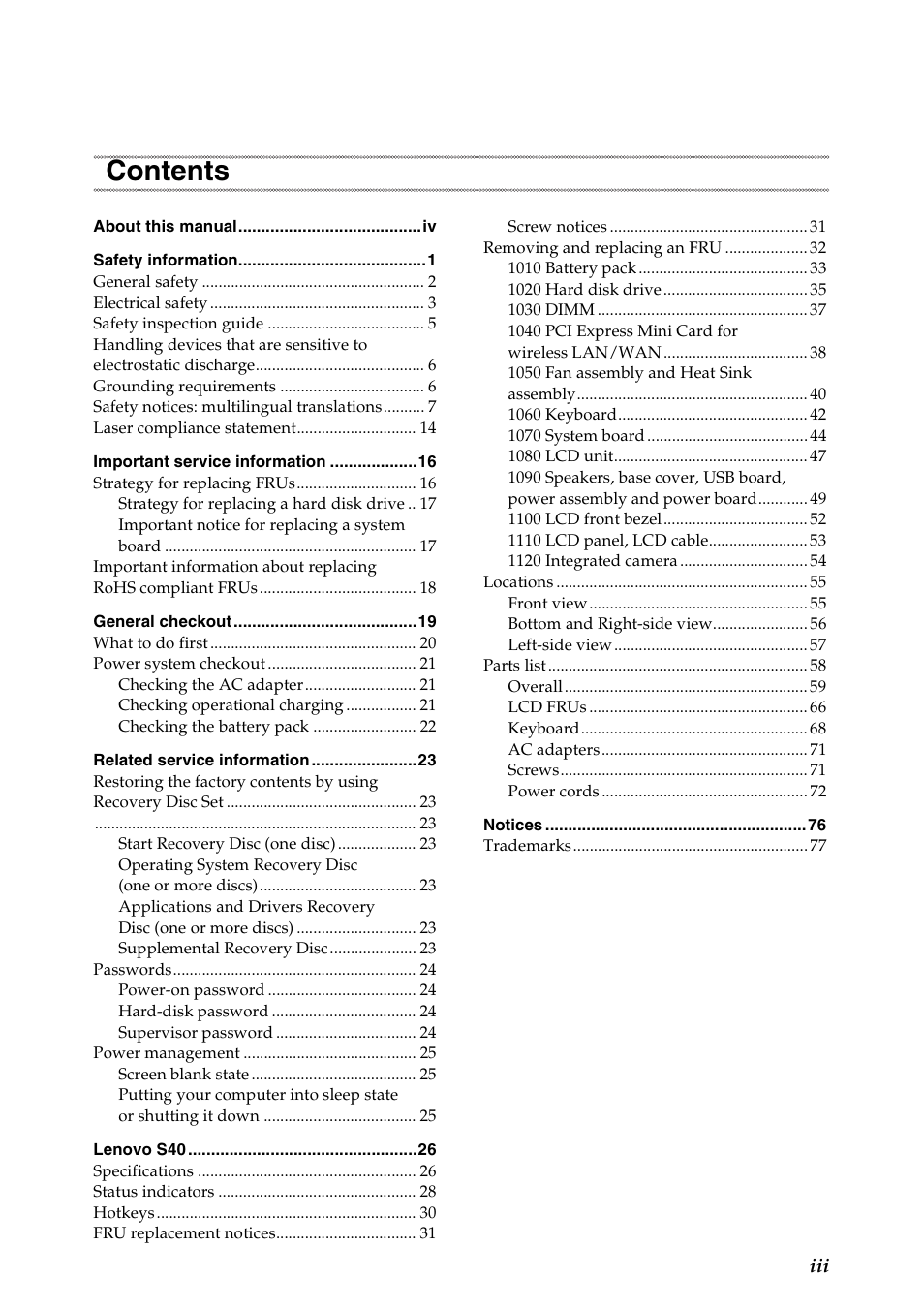 Lenovo S40-70 Notebook User Manual | Page 3 / 81