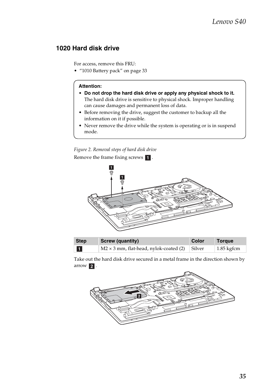 1020 hard disk drive, Lenovo s40 | Lenovo S40-70 Notebook User Manual | Page 39 / 81