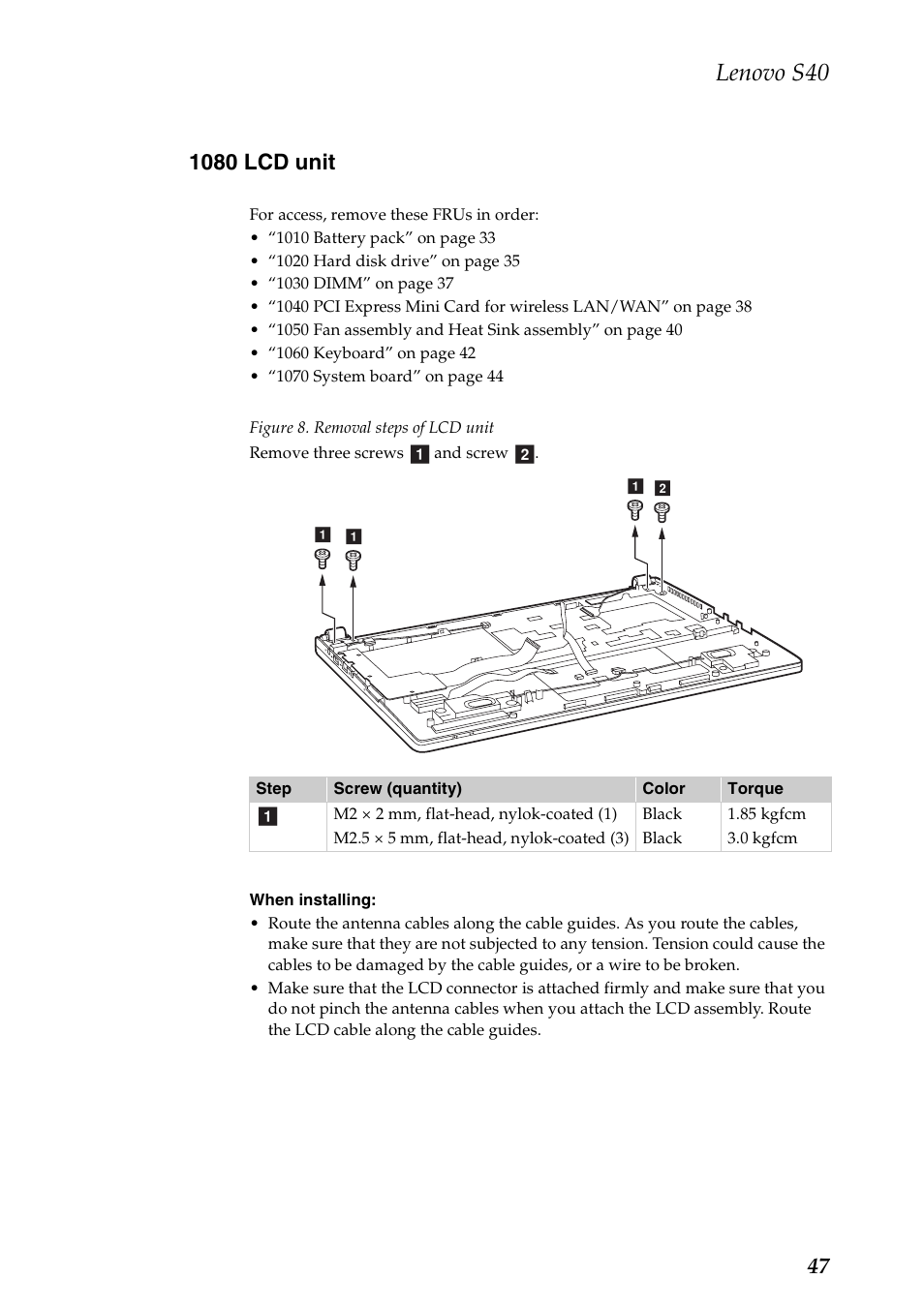 1080 lcd unit, Lenovo s40 | Lenovo S40-70 Notebook User Manual | Page 51 / 81