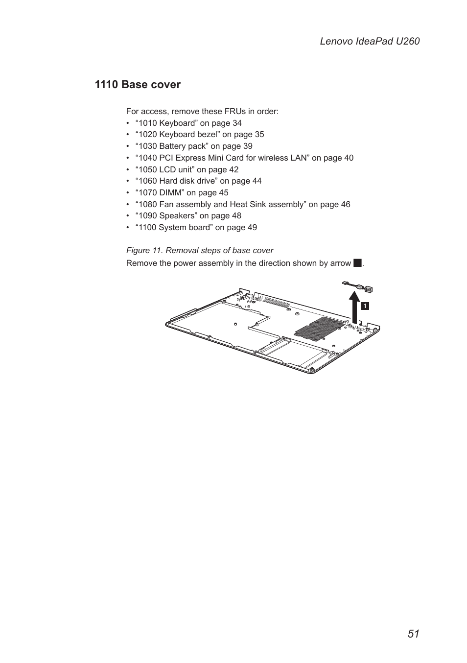 1110 base cover | Lenovo IdeaPad U260 User Manual | Page 55 / 77