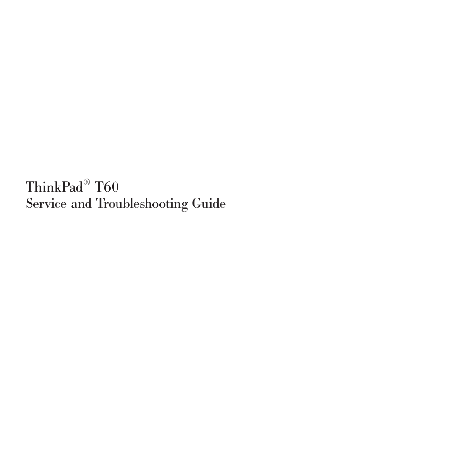 Lenovo ThinkPad T60p User Manual | 86 pages