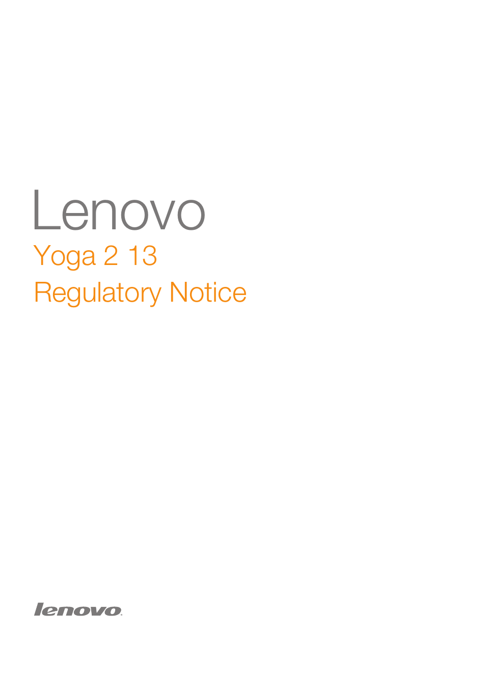 Lenovo Yoga 2 13 Notebook Lenovo User Manual | 12 pages