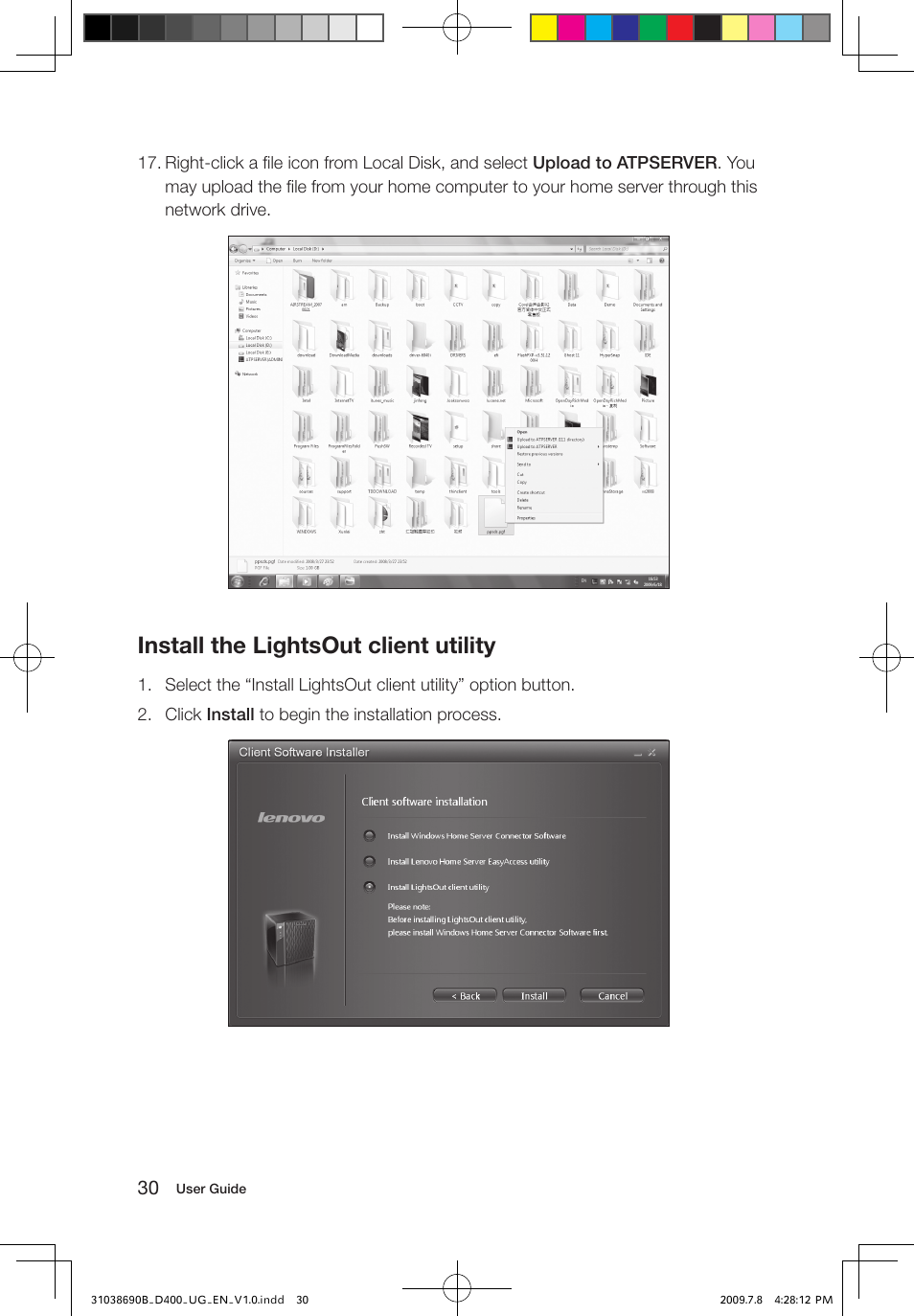 Install the lightsout client utility | Lenovo D400 Desktop IdeaCentre User Manual | Page 35 / 65