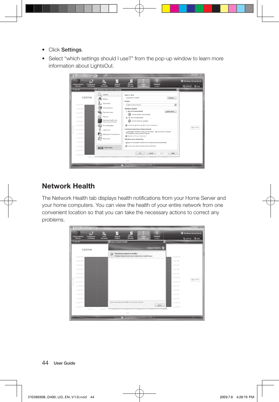 Network health | Lenovo D400 Desktop IdeaCentre User Manual | Page 49 / 65