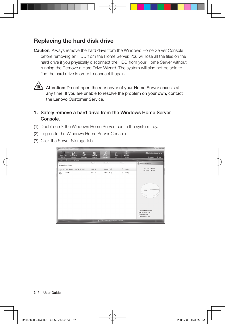 Replacing the hard disk drive | Lenovo D400 Desktop IdeaCentre User Manual | Page 57 / 65