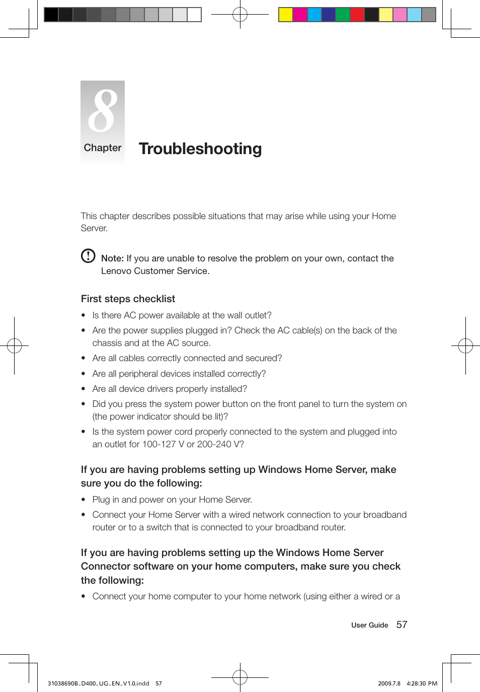 Troubleshooting | Lenovo D400 Desktop IdeaCentre User Manual | Page 62 / 65