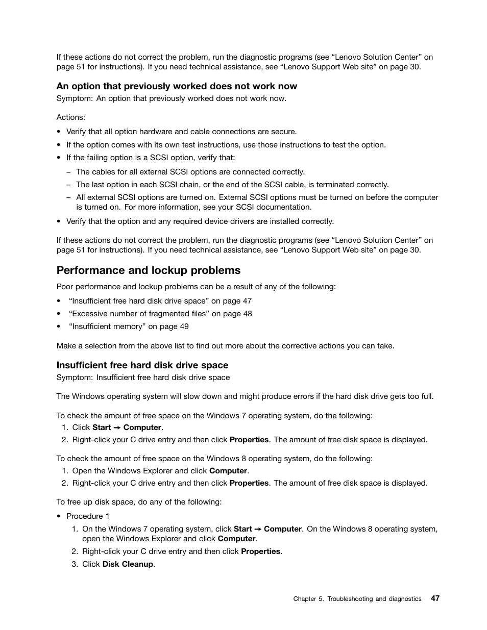 Performance and lockup problems | Lenovo H520e Desktop User Manual | Page 51 / 110