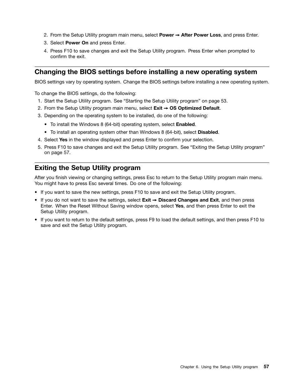 Exiting the setup utility program | Lenovo H520e Desktop User Manual | Page 61 / 110