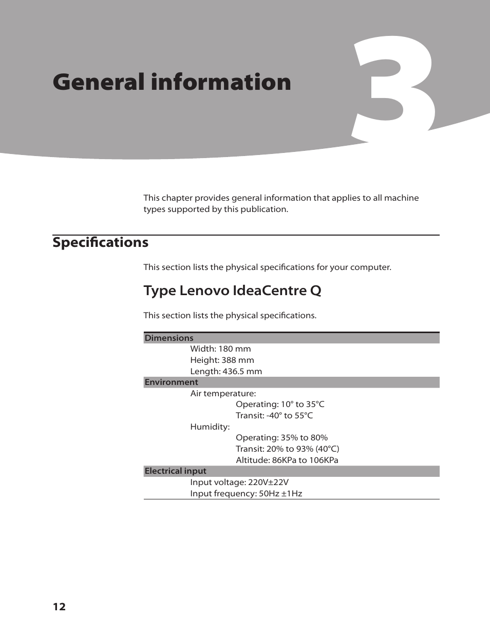 General information | Lenovo IdeaCentre Q200 User Manual | Page 14 / 55
