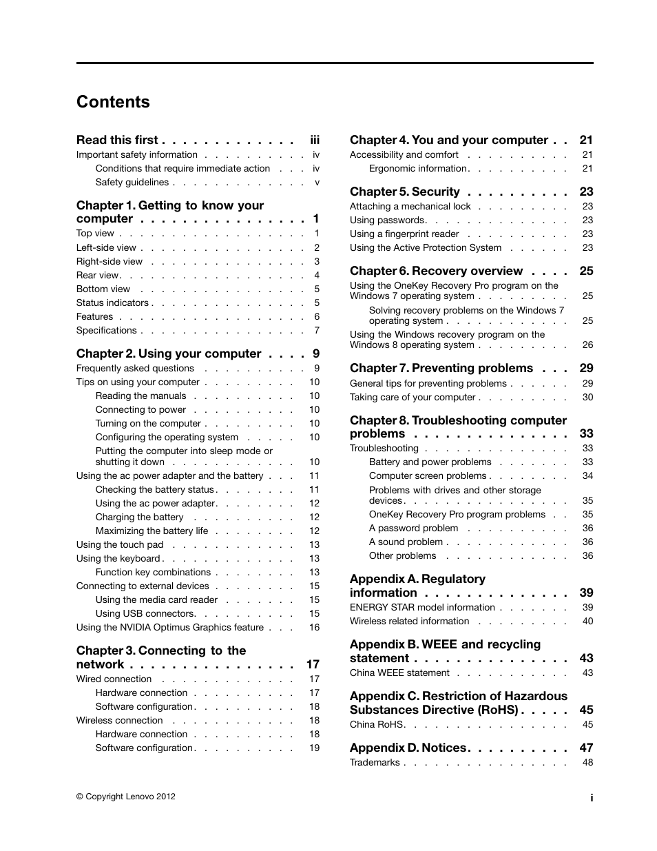 Lenovo V490u Notebook User Manual | Page 3 / 62