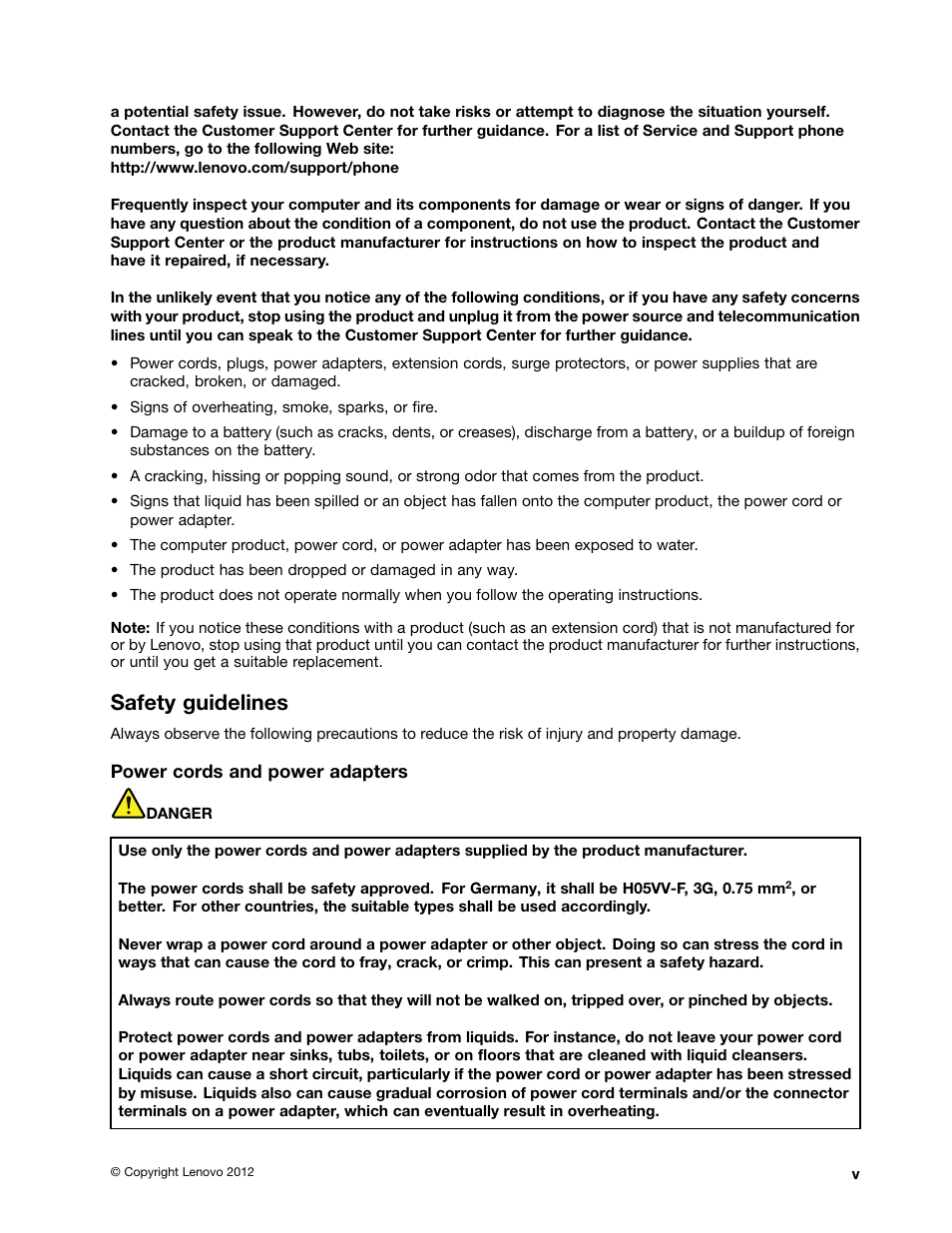 Safety guidelines | Lenovo V490u Notebook User Manual | Page 7 / 62