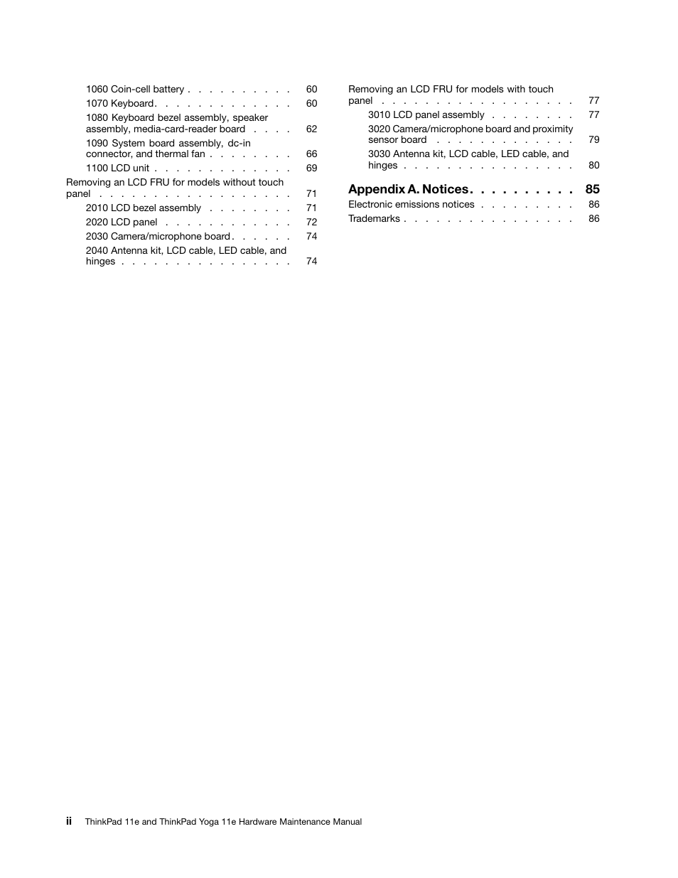 Appendix a. notices | Lenovo ThinkPad 11e User Manual | Page 4 / 94